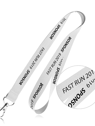 Fitas de Pescoço Personalizadas - Lanyard em Poliéster com Mosquetão