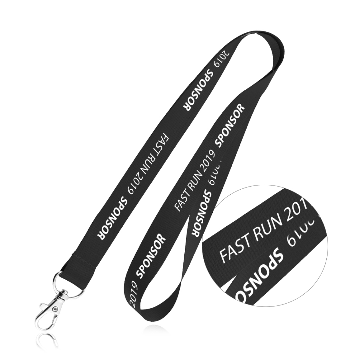 Fitas de Pescoço Personalizadas - Lanyard em Poliéster com Mosquetão 3