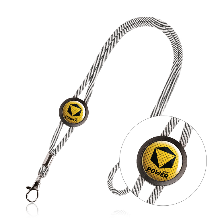 Fitas de Pescoço Tubular Personalizada - Lanyard com Mosquetão e Resina 1
