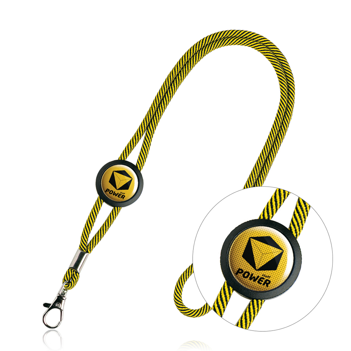 Fitas de Pescoço Tubular Personalizada - Lanyard com Mosquetão e Resina 2