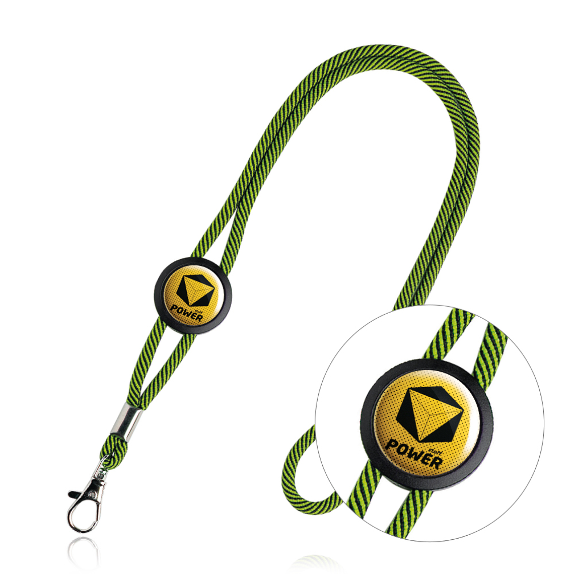 Fitas de Pescoço Tubular Personalizada - Lanyard com Mosquetão e Resina 4