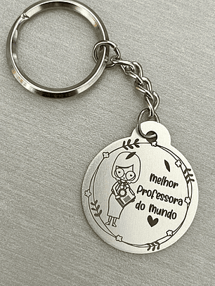 Porta-Chaves Personalizado para Professora - Melhor Professora do Mundo