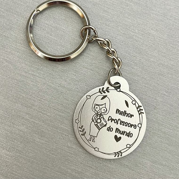 Porta-Chaves Personalizado para Professora - Melhor Professora do Mundo 1