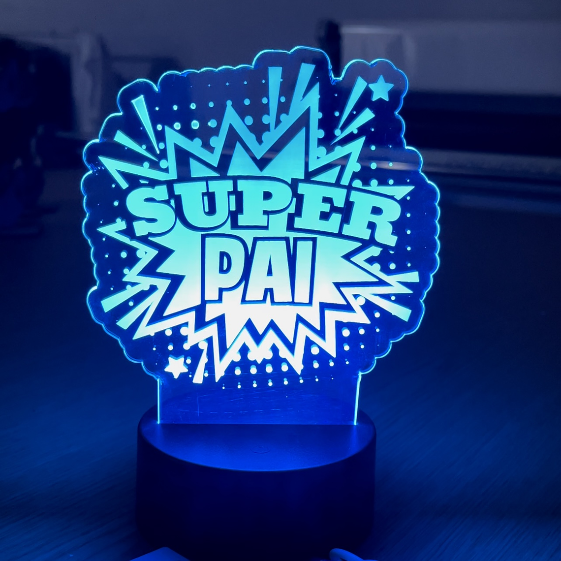 Luminária LED Super Pai - Presente Personalizado para o Dia dos Pais 1