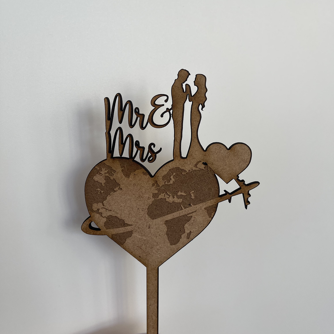 Topper de Bolo Personalizado - Mr & Mrs - Decoração para Casamento 1