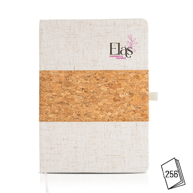 Bloco A5 com Capa em Cortiça e Linho - 128 Folhas para Notas XL 1