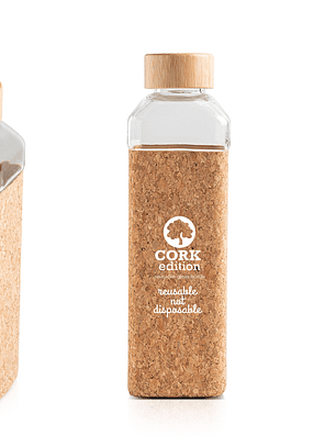 Garrafa em Vidro com Manga em Cortiça - Elegante e Eco-Friendly