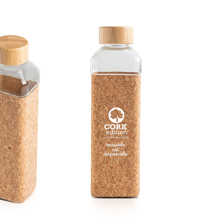 Garrafa em Vidro com Manga em Cortiça - Elegante e Eco-Friendly 1