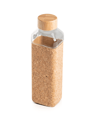 Garrafa em Vidro com Manga em Cortiça - Elegante e Eco-Friendly