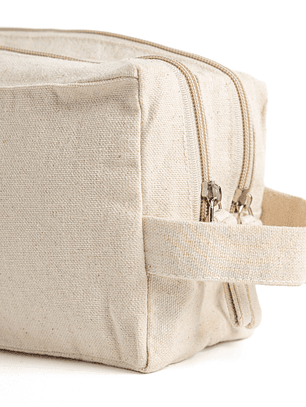 Necessaire de Canvas com Duplo Compartimento