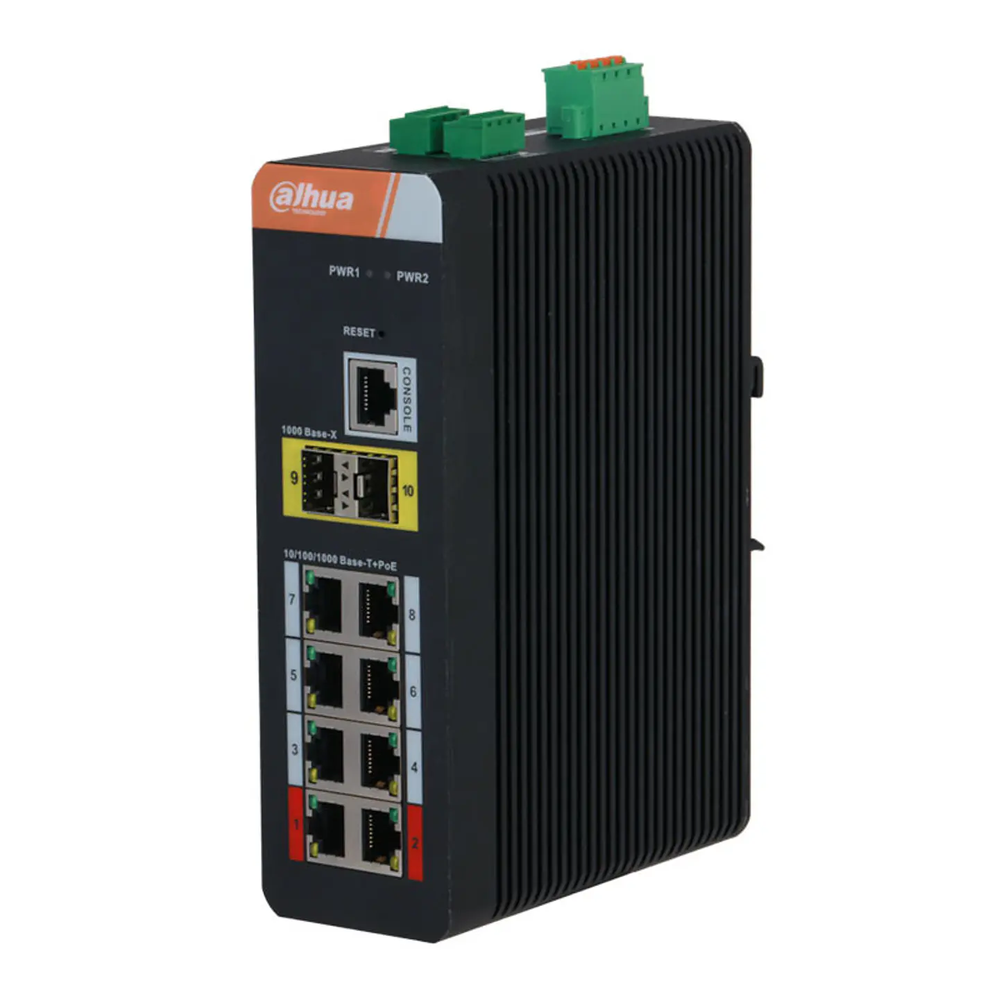 SWITCH IND DAHUA 8POE 2SFP L2 POE AF-AT-BT 250M 1