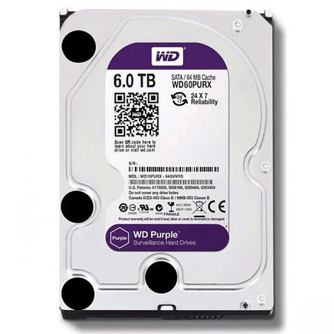 DISCO DURO WD PURPLE 6TB 3.5 5400RPM 256MB 24-7 GRAB 64 CAM