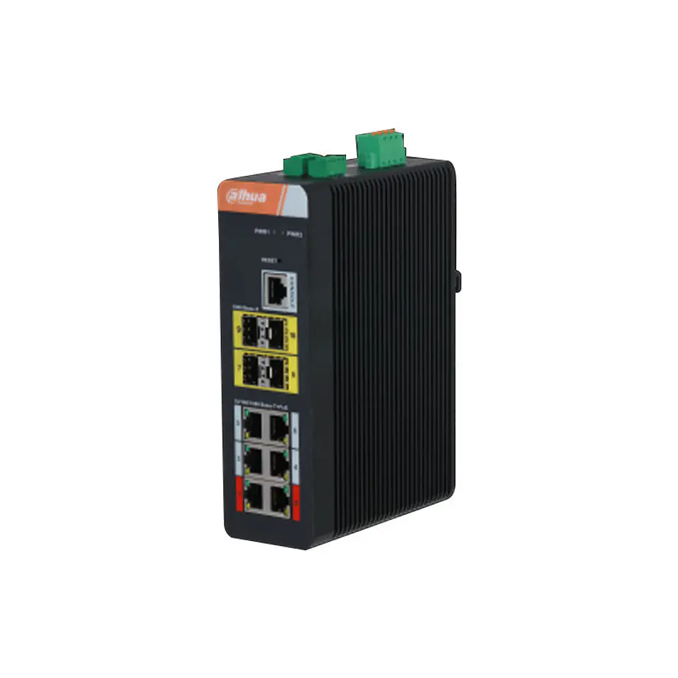 SWITCH DAHUA IND L2 6P 1G POE EXT AT-BT 4P SFP 120W 1