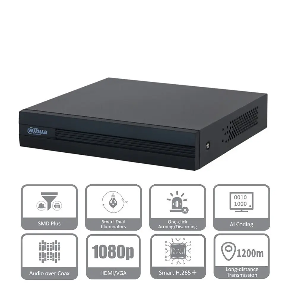 XVR DAHUA 8CH 1080P LITE 2IP 1SATA 40MBPS HDMI FHD 1