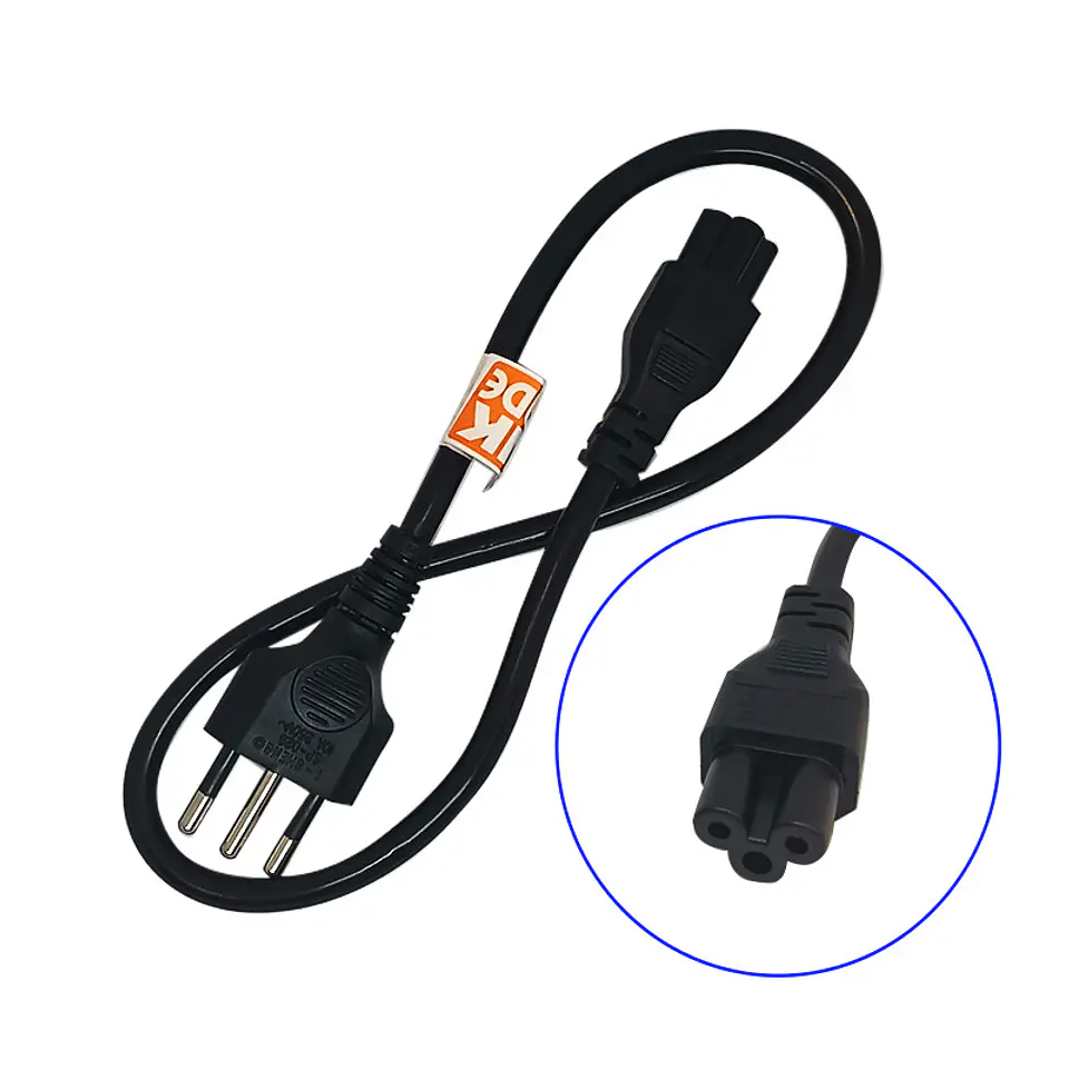 CABLE PODER TREBOL 0.6MT CONECTOR L - C13 NEGRO 1