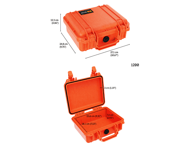 Pelican 1200 Protector Case - Orange