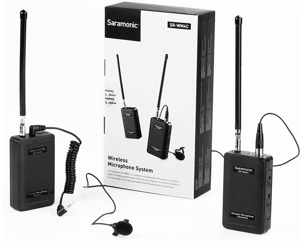 Sistema de micrófono Lavalier inalámbrico Saramonic SR-WM4C VHF