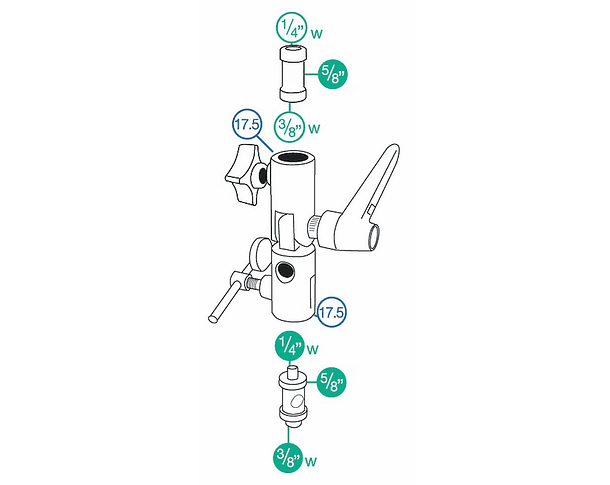 Adaptador con Rótula Manfrotto 026 para Paraguas