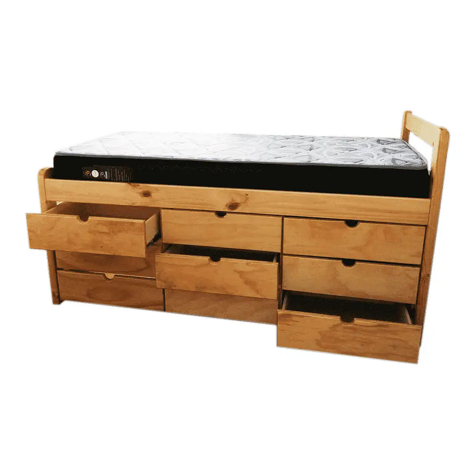 Cama con triple cajonera 1