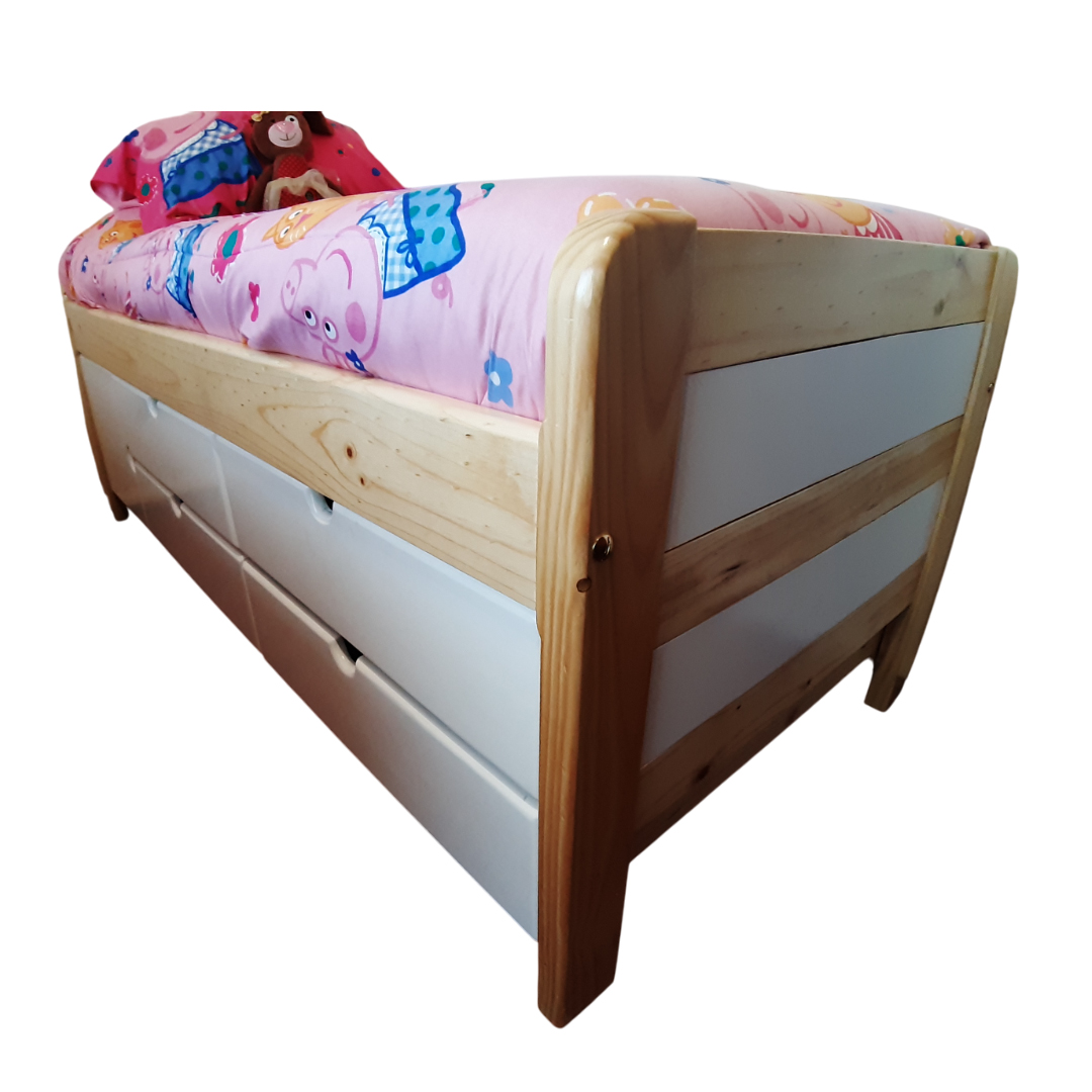 Cama con cajones y puerta