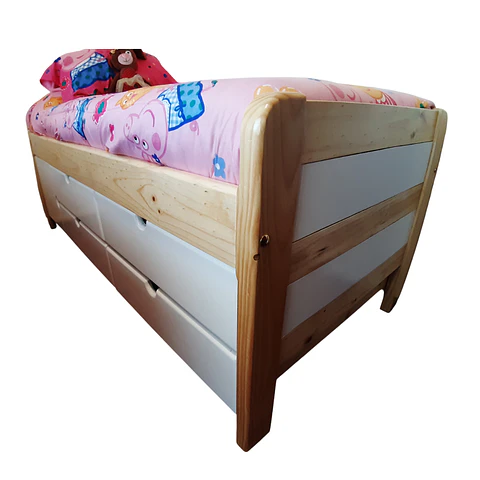 Cama con cajones y puerta