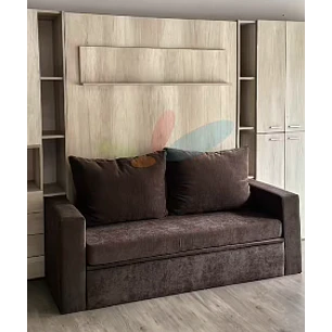 Cama de 2 plazas plegable con sillón y baúl
