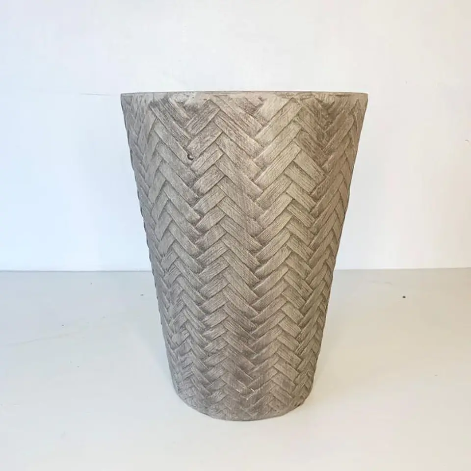 Macetero tejido v gris 1