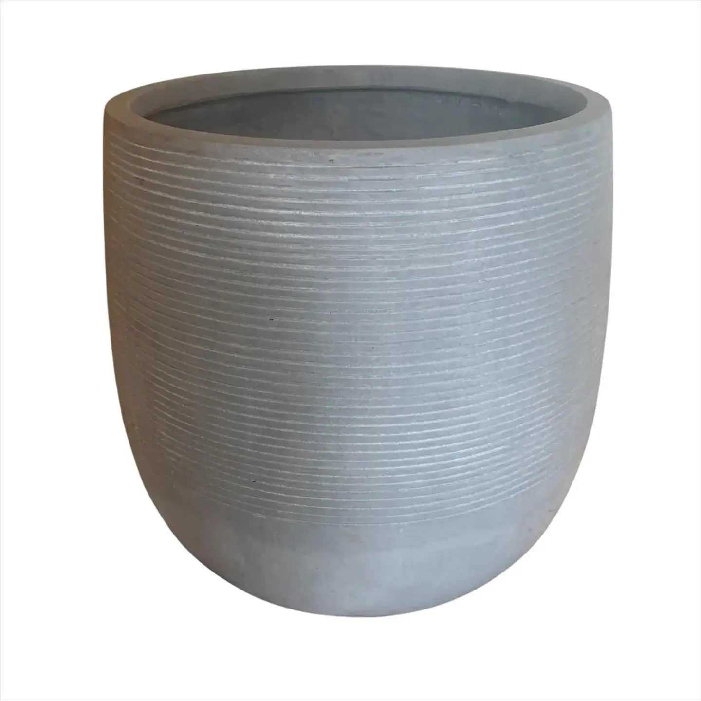 Macetero curvo líneas gris 1