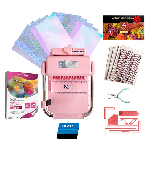 Encuadernadora Cinch Pink Perforación Redonda Kit Ll187