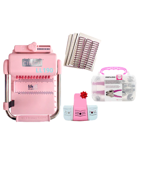 Encuadernadora Cinch Pink Perforación Redonda Kit Ll190