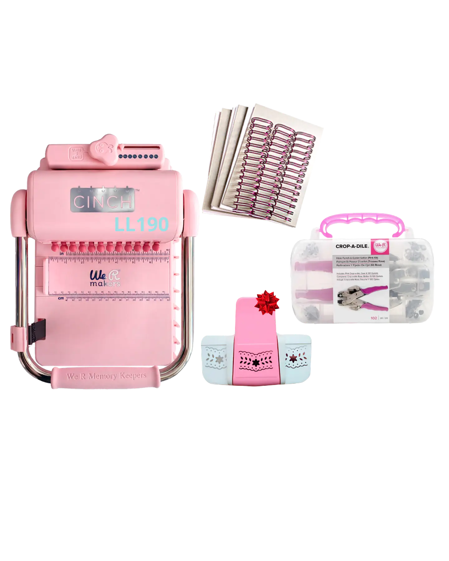 Encuadernadora Cinch Pink Perforación Redonda Kit Ll190 1