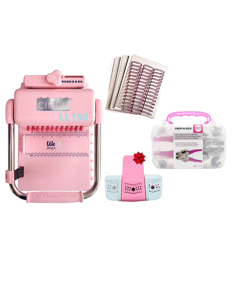 Encuadernadora Cinch Pink Perforación Redonda Kit Ll190 1