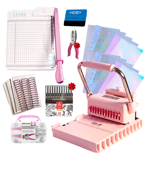 Encuadernadora Cinch Pink Perforación Redonda Kit Ll193