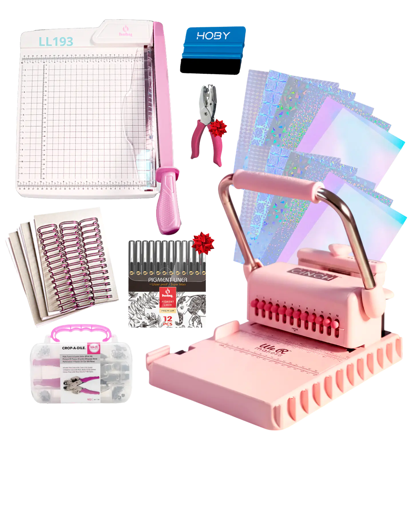 Encuadernadora Cinch Pink Perforación Redonda Kit Ll193 1