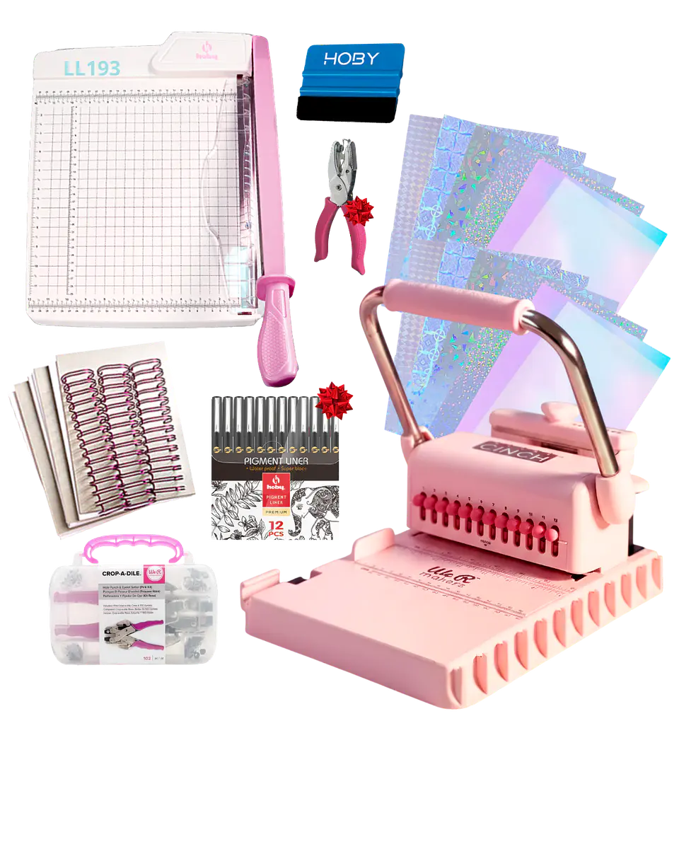 Encuadernadora Cinch Pink Perforación Redonda Kit Ll193 1