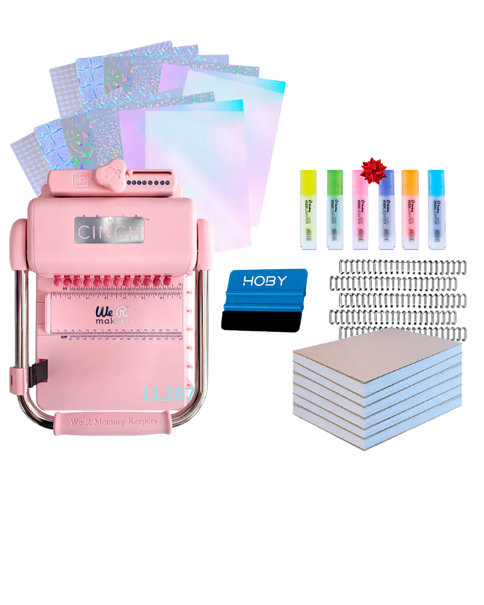 Encuadernadora Cinch Rosa Pink Perforación Redonda Kit Ll207 1