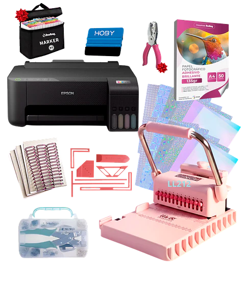 Encuadernadora Cinch Pink Rosa Redonda + Impresora Kit Ll212