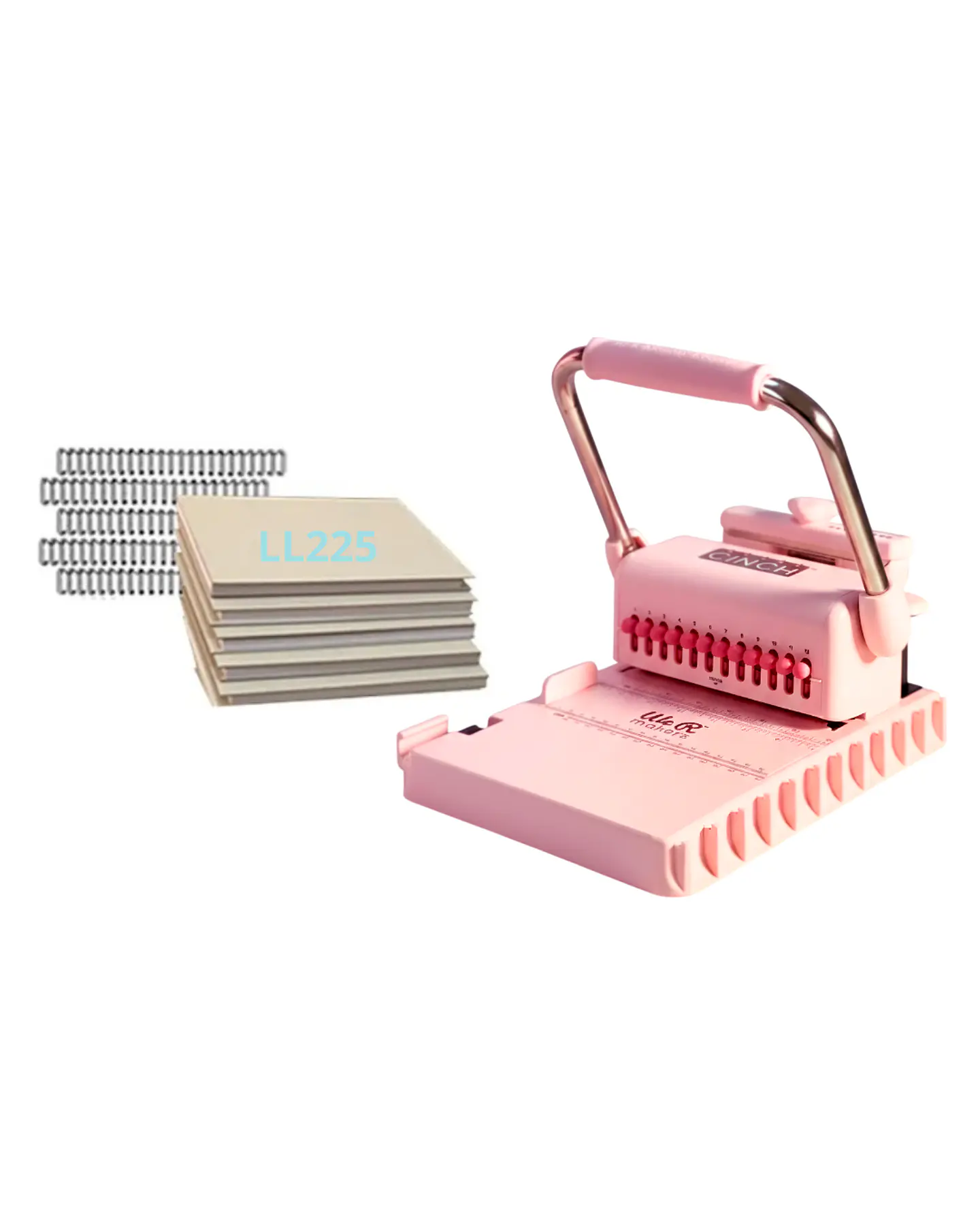 Encuadernadora Cinch Rosa Pink Perforación Redonda Kit Ll225 1
