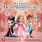 Kit Digital Princesa Bela Adormecida Aurora 4 1