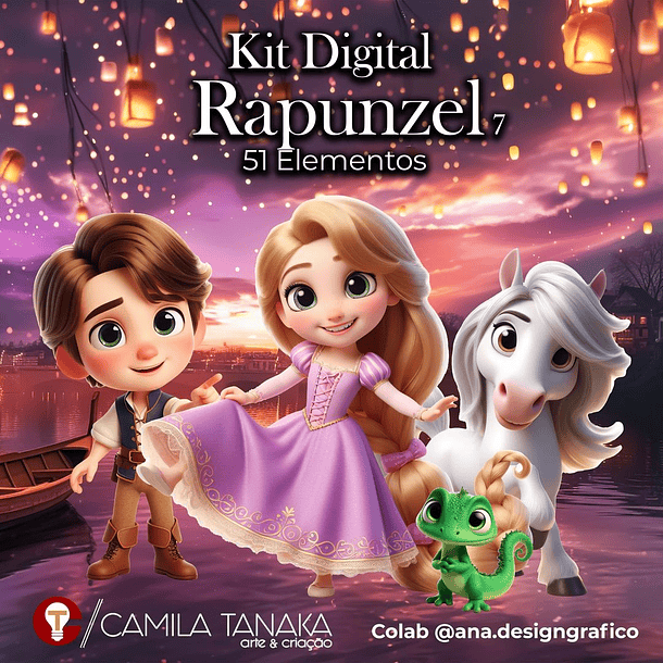 Kit Digital Princesa Rapunzel 7 1