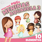 Kit Digital Meninas Aquarela 3 1