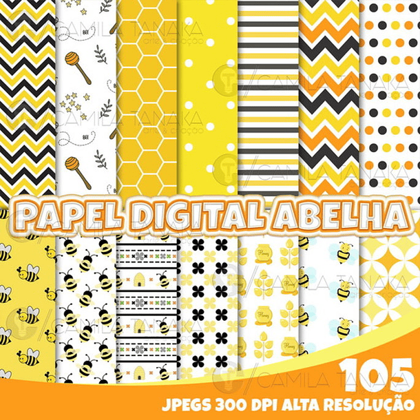 Kit Papel Digital Abelhinha 1