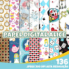 Kit Papel Digital Alice 1