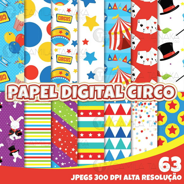 Kit Papel Digital Circo 1