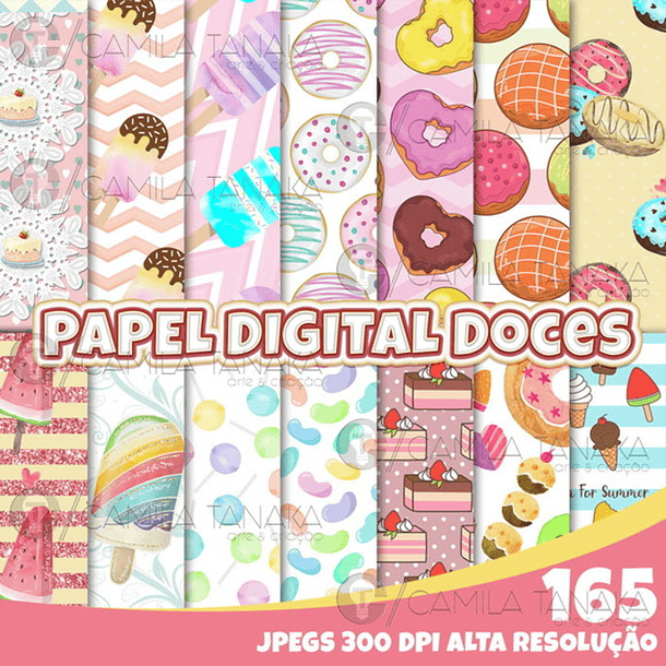 Kit Papel Digital Doces 1