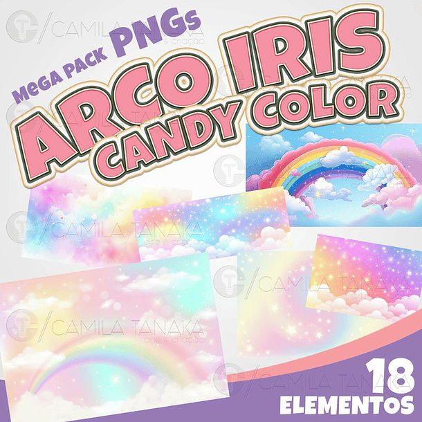 Kit Digital Arco iris Candy Color 1