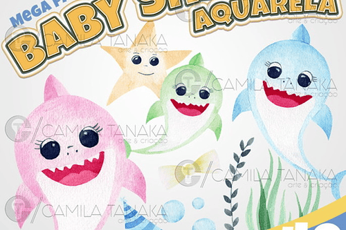 Kit Digital Baby Shark Aquarela