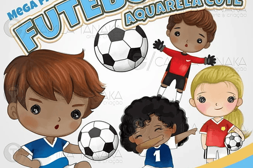 Kit Digital Futebol Aquarela Cute