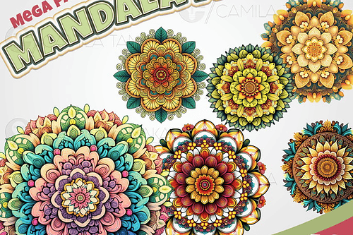 Kit Digital Mandala Floral