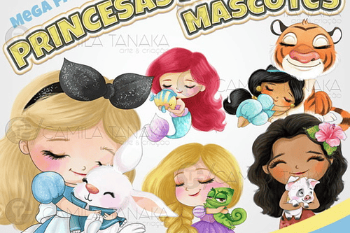 Kit Digital Princesas Disney Mascotes